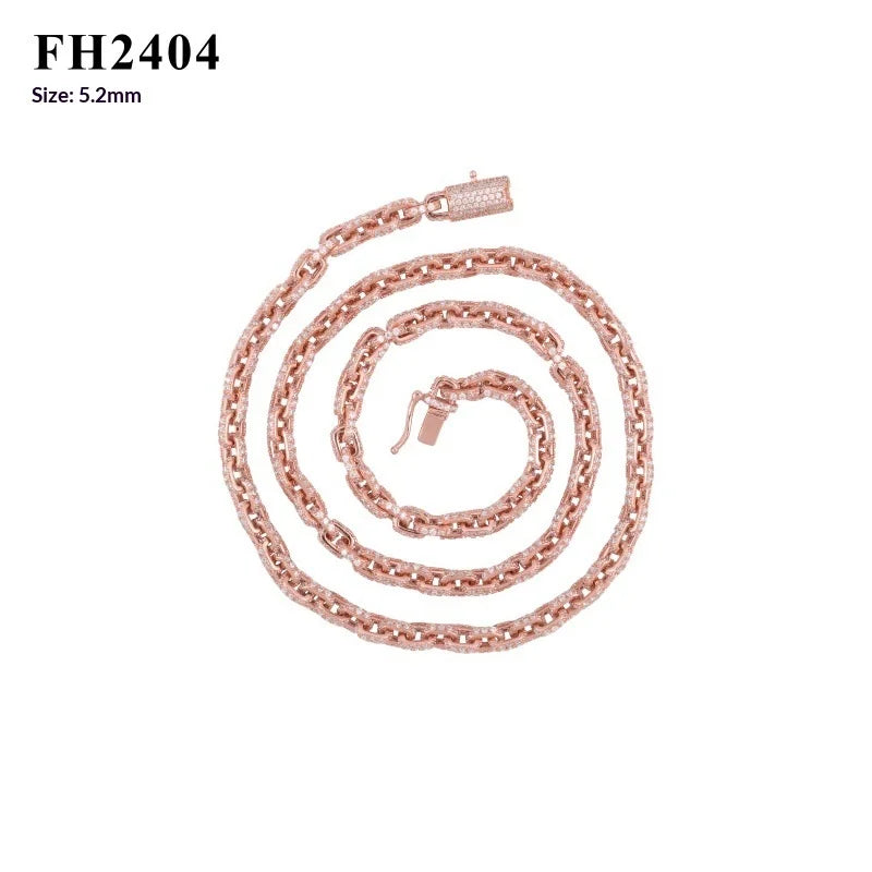 S&S 925 Sterling Silver Moissanite Necklace & Bracelet Set – GRA Certified – Silver & Rose Gold – Collection