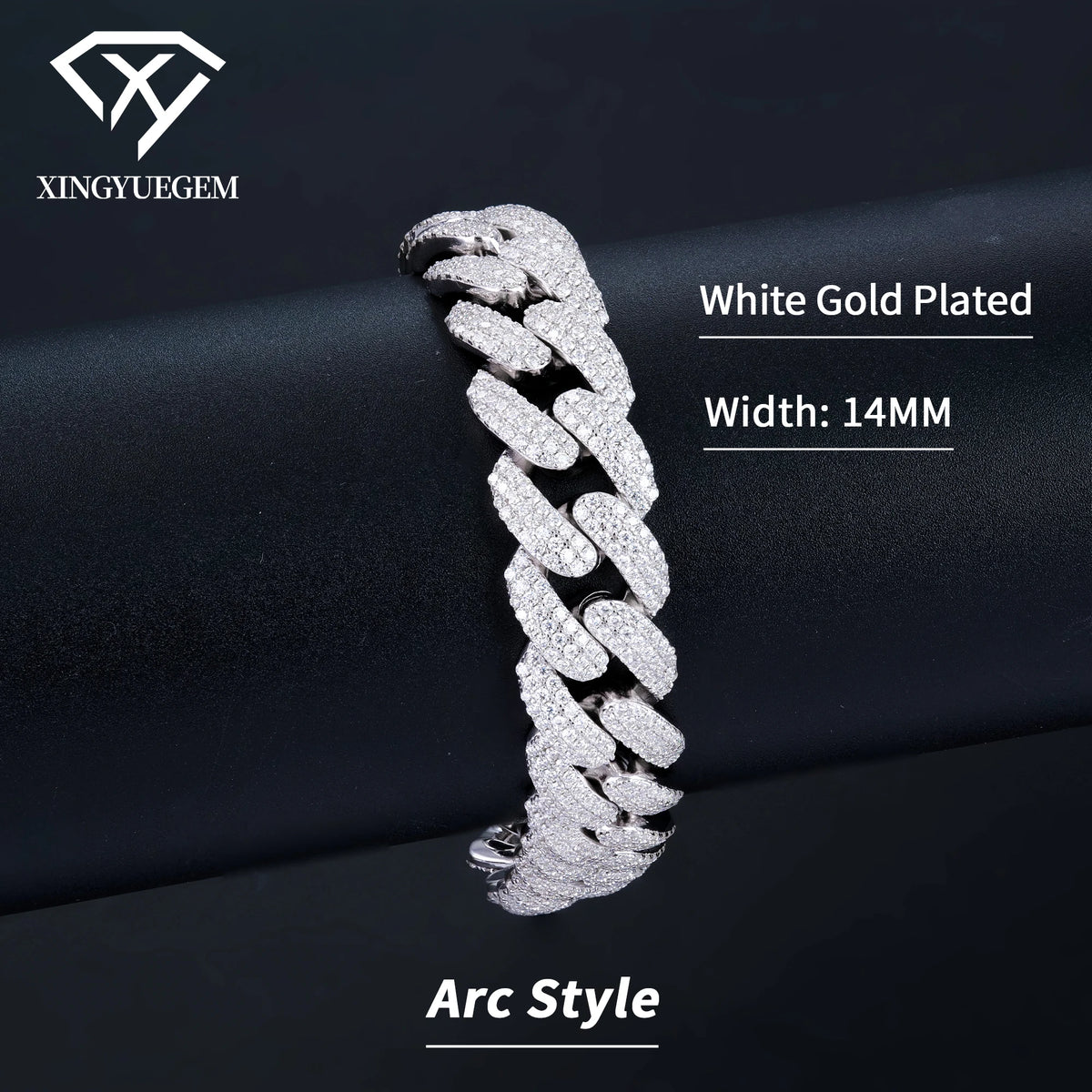 Factory Wholesale 8-20mm Gold Plated Vvs Iced Out Full Diamond Miami Moissanite 925 Sterling Silver Cuban Chain Link Bracelet