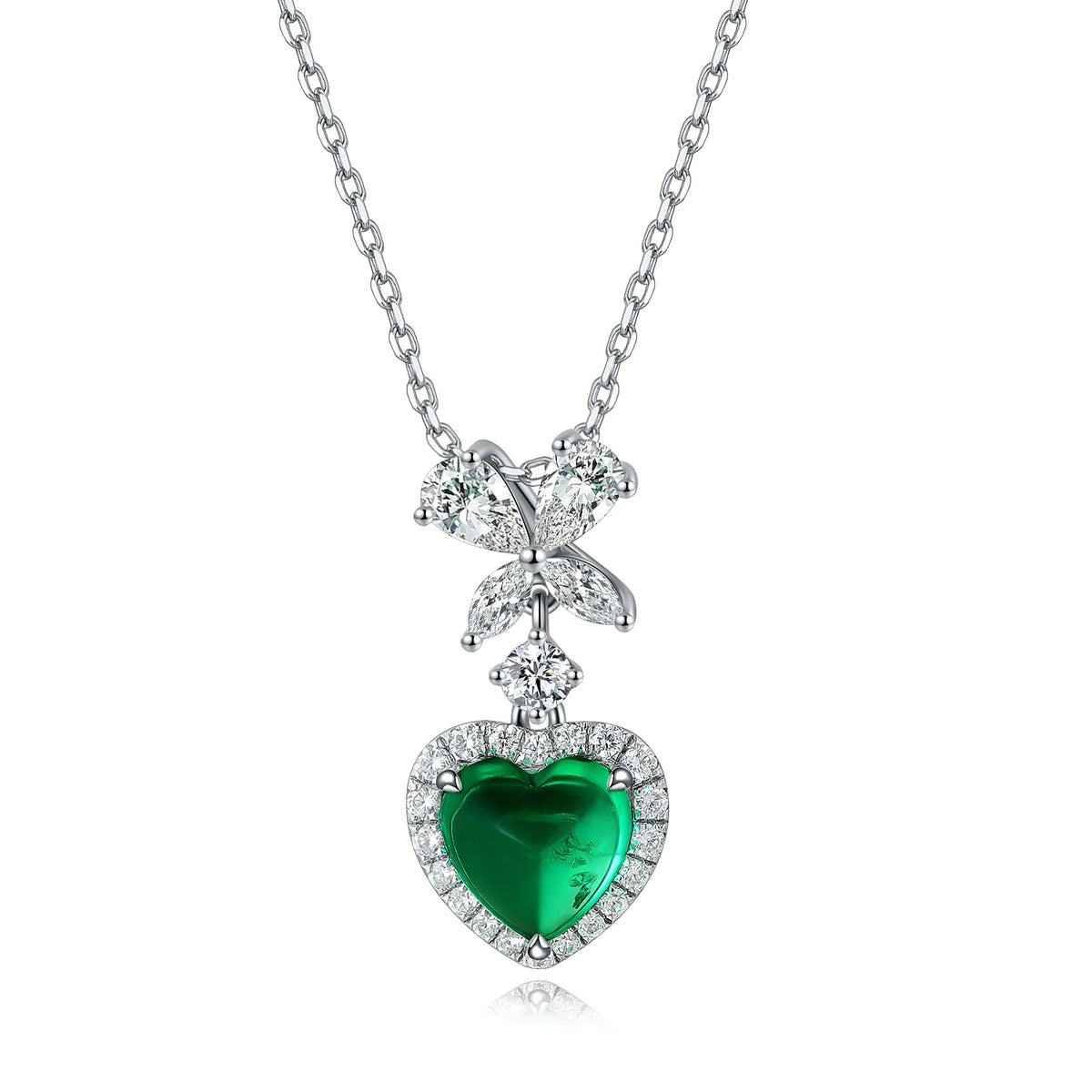 Gemfiori Fine Jewelry Gemstone Necklace 2024 New Fashion S925 Necklace Lab Grown Emerald Necklace for Party Wedding Appointment