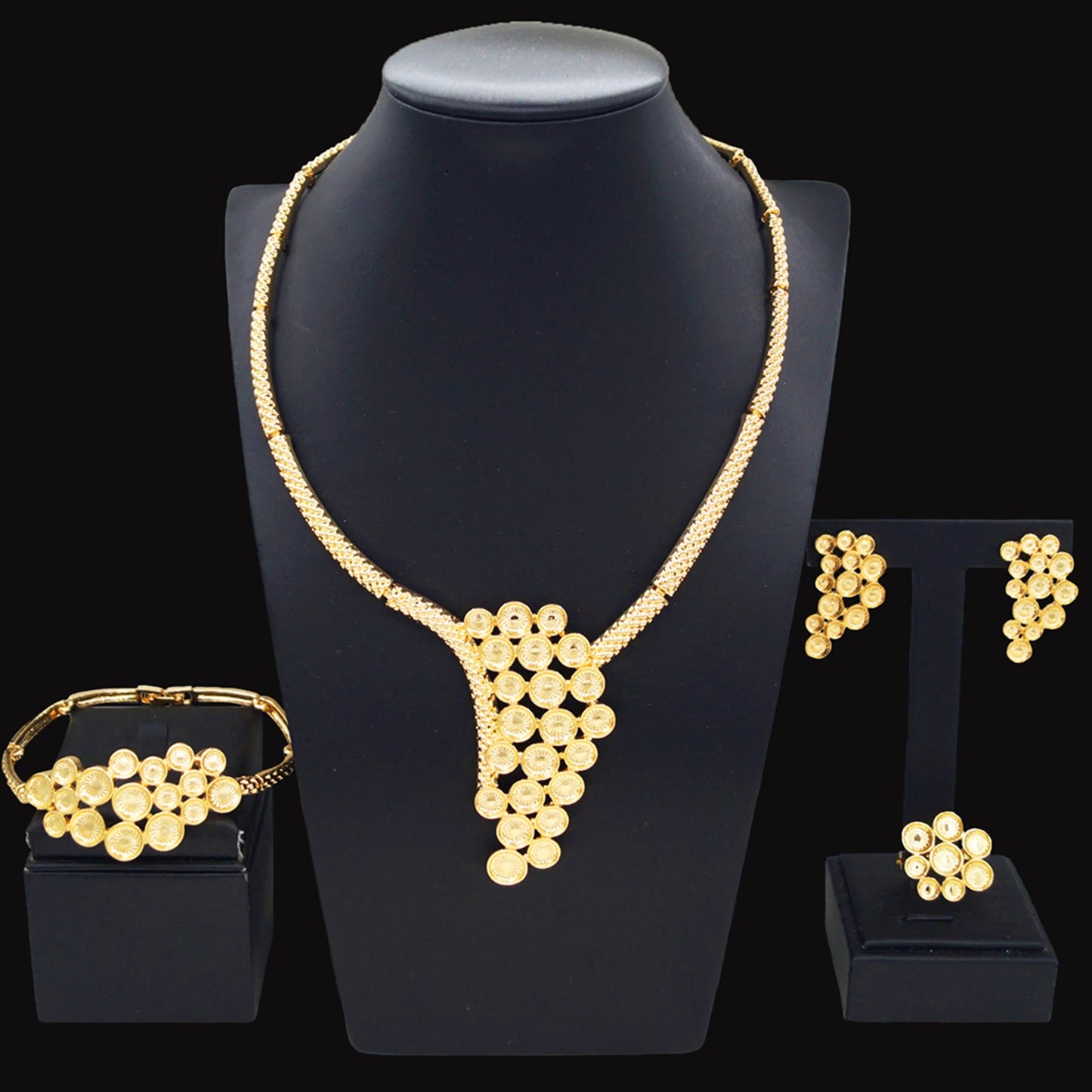 Zhuerrui Available Pendant Gold Jewelry Sets Favors Silver Bead Necklace Jewelry Set Fashionable Women's Accessories HC23185
