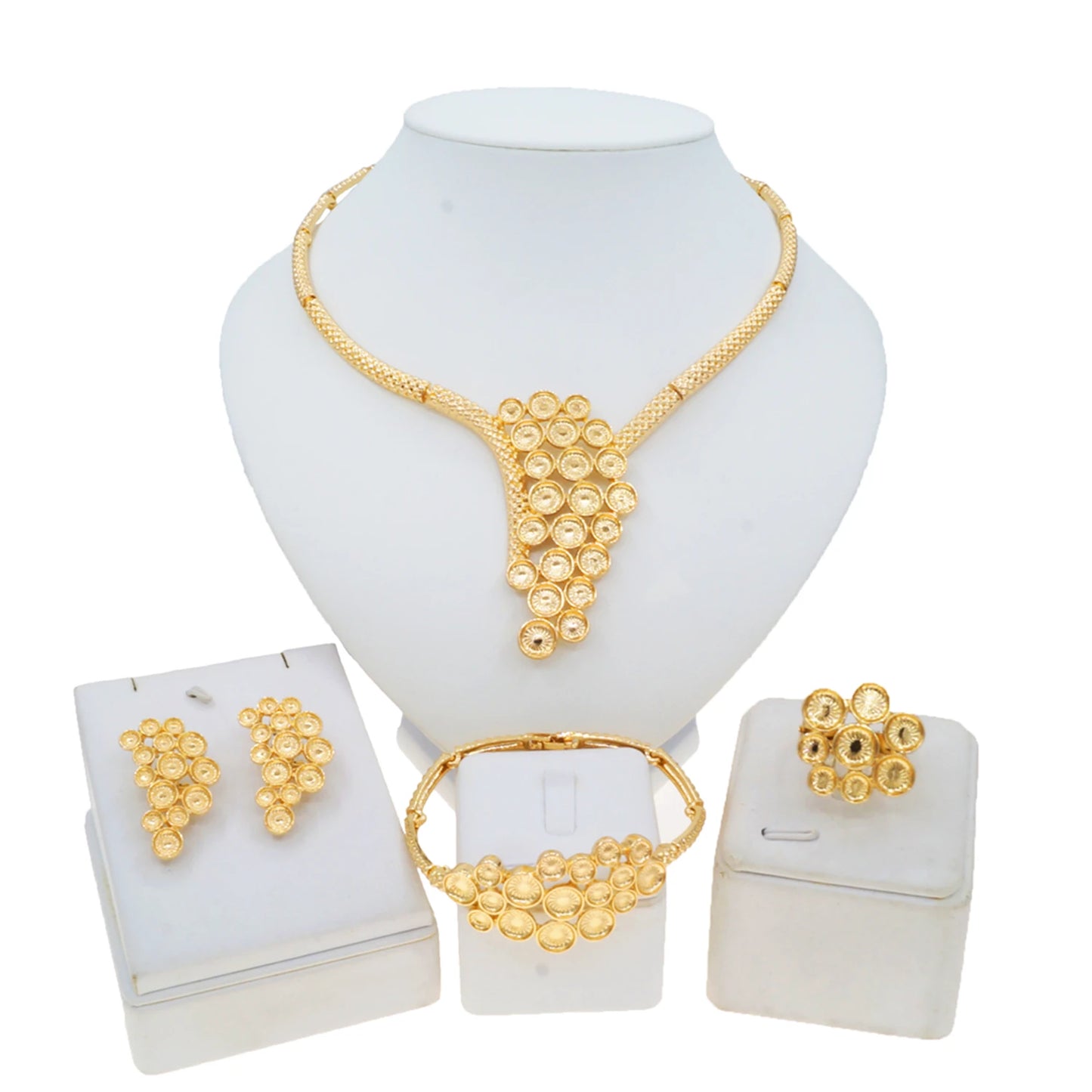 Zhuerrui Available Pendant Gold Jewelry Sets Favors Silver Bead Necklace Jewelry Set Fashionable Women's Accessories HC23185
