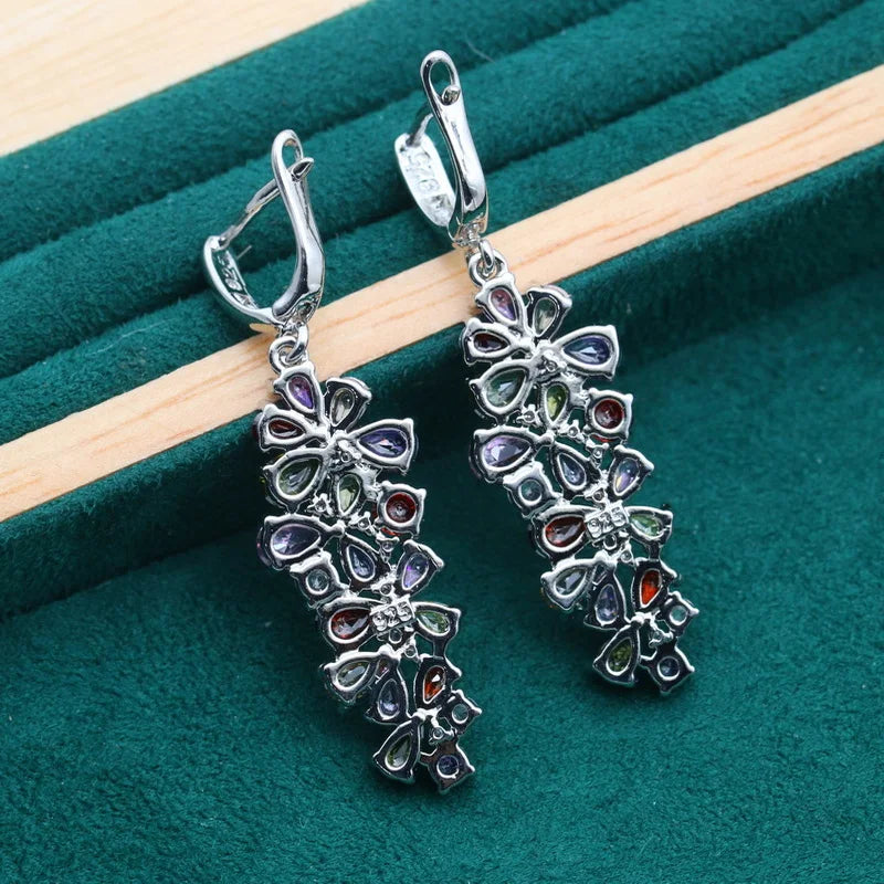 XOTICA Custom 925 Silver Drop Earrings for Women Fashionable Wedding Jewelry with Zircon Ladies Gift Set