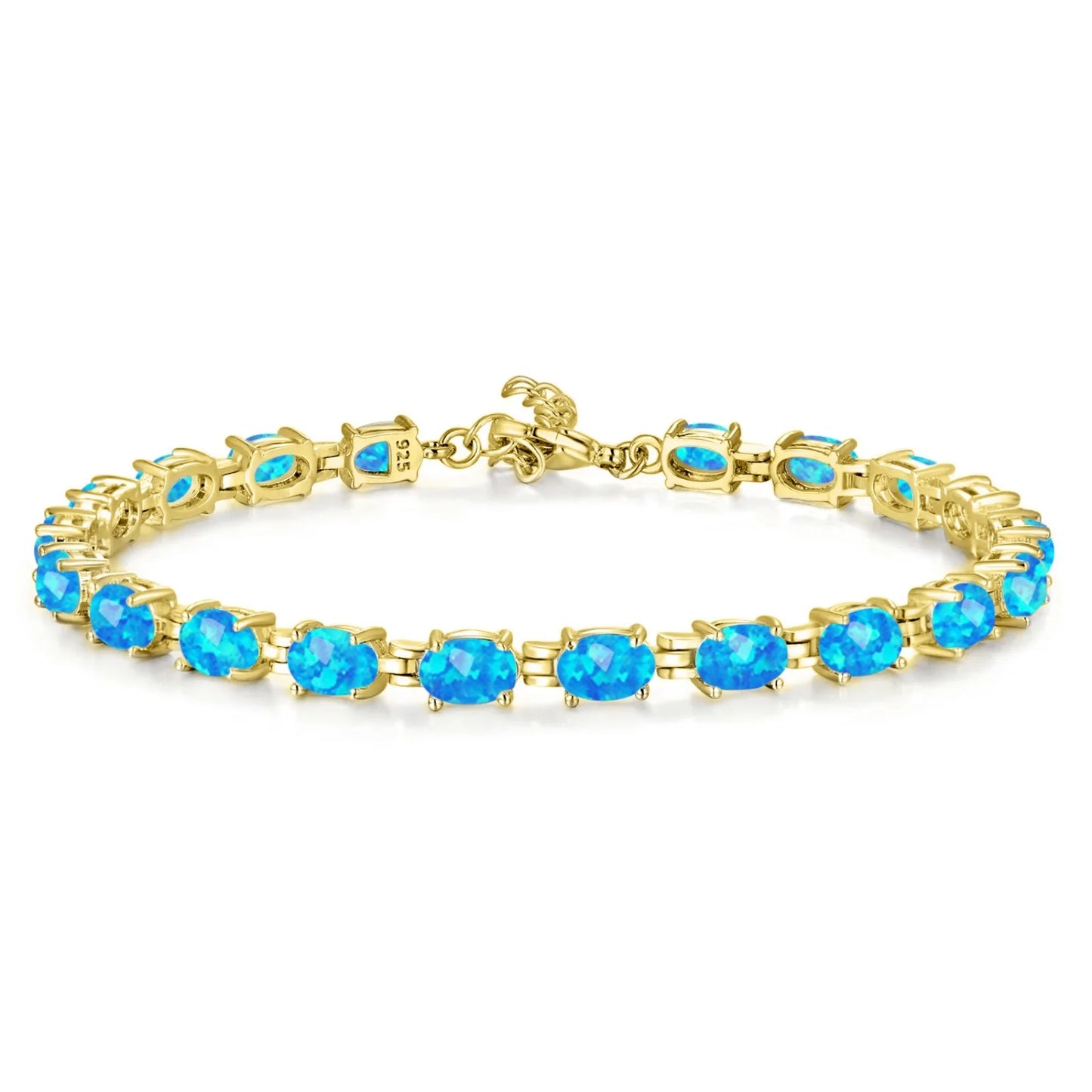 Hawaiian Inspired Geometric Gold-Plated Brass Beaded Opal Christian Trendy Colored Gem Women's Statement Bracelet Bulk Supply