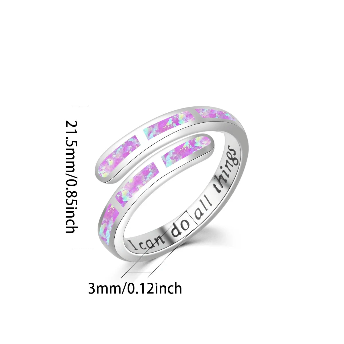Blue/Iridescent Gem Inlay  Band | Nature-Themed Fashion Jewelry for Women