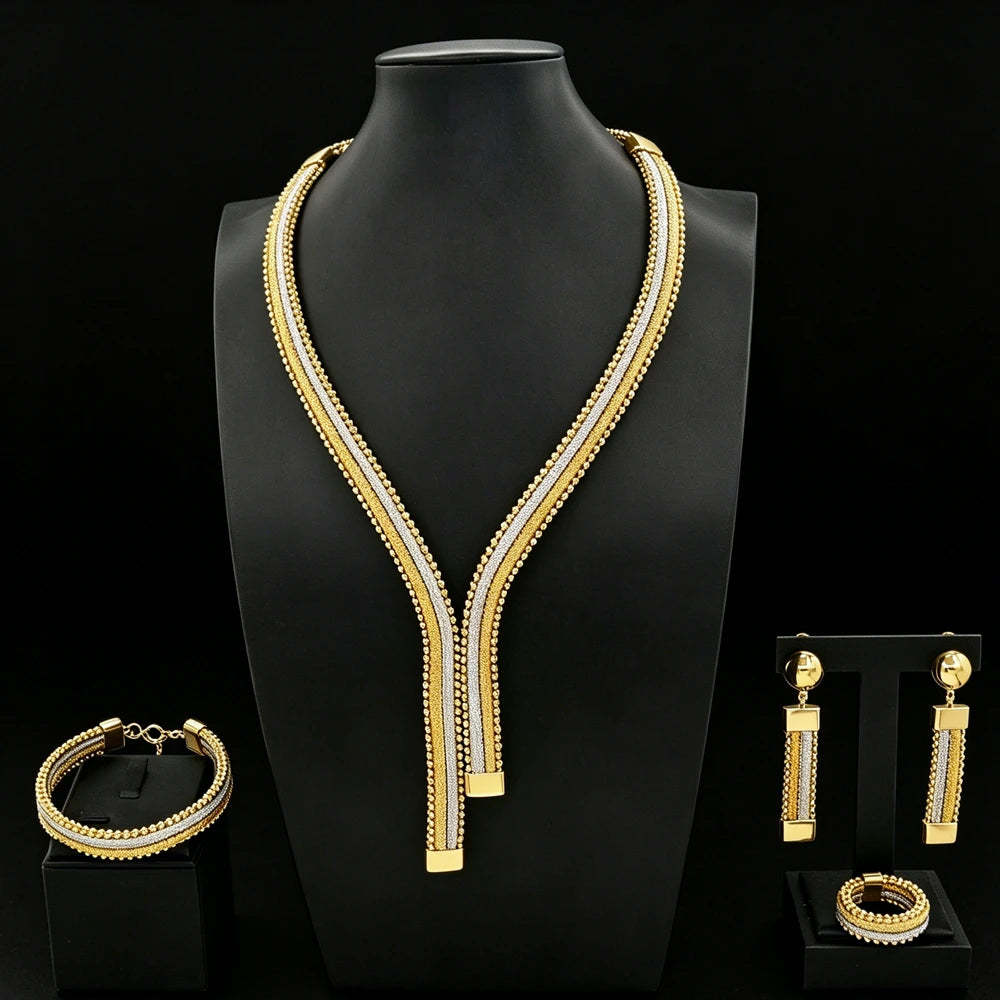 Italian Jewelry Set Alloy Brazilian Jewelry Sets Wedding Party Pendant Necklace Bracelet Ring Earrings Jewelry Set HS2602025