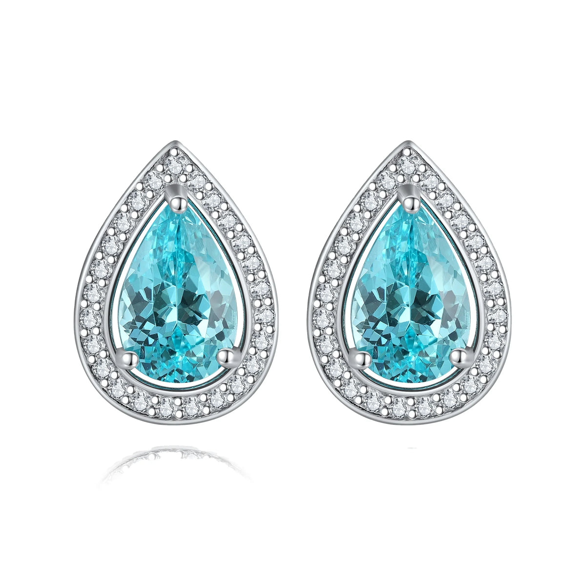 Gemfiori Custom Perabia fusion Pear Earrings Silver Customized Symmetrical Design Waterdrop-shaped Small Earrings for Jewelry