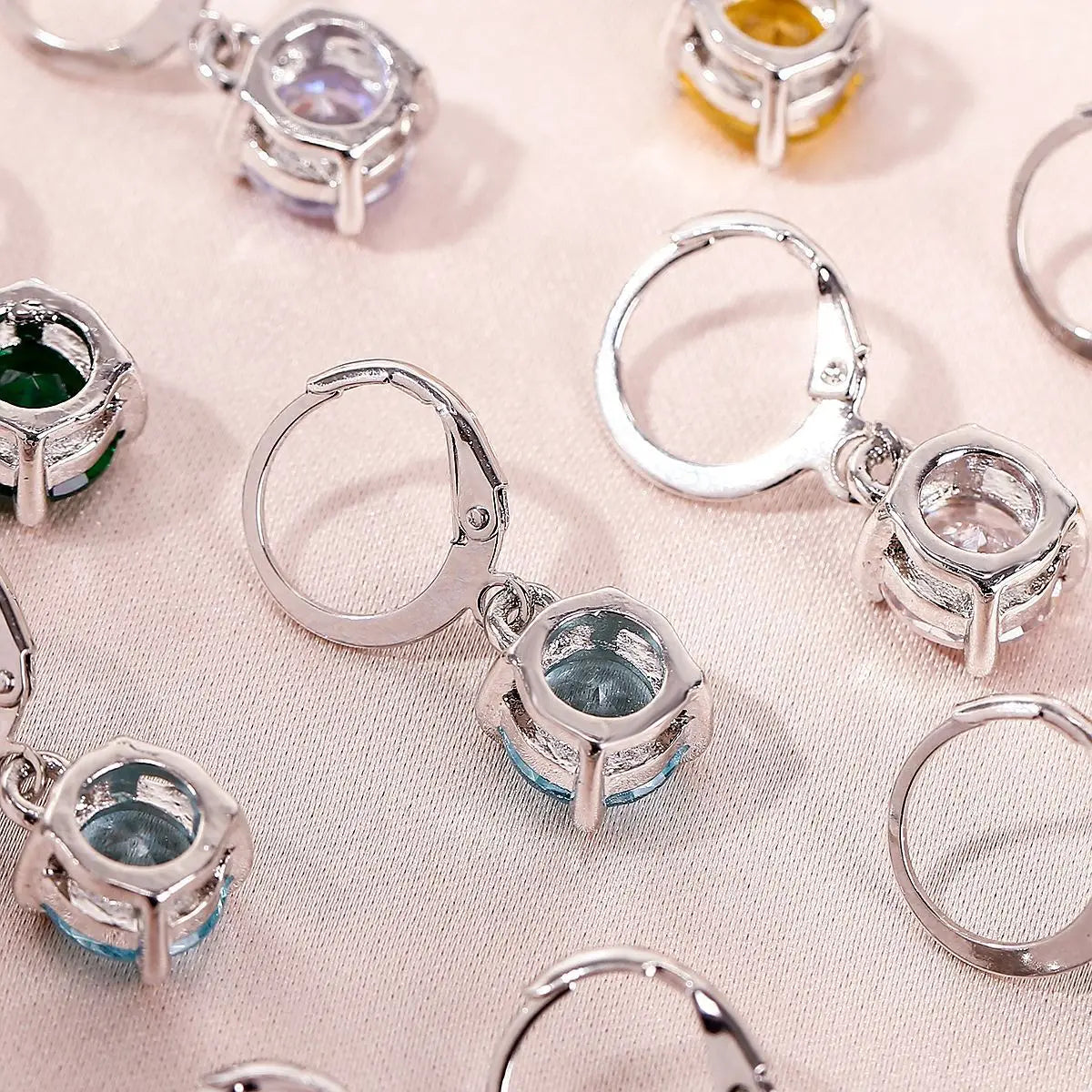 S&S Stainless Steel Zircon Hoop Drop Earrings — S&S Collection