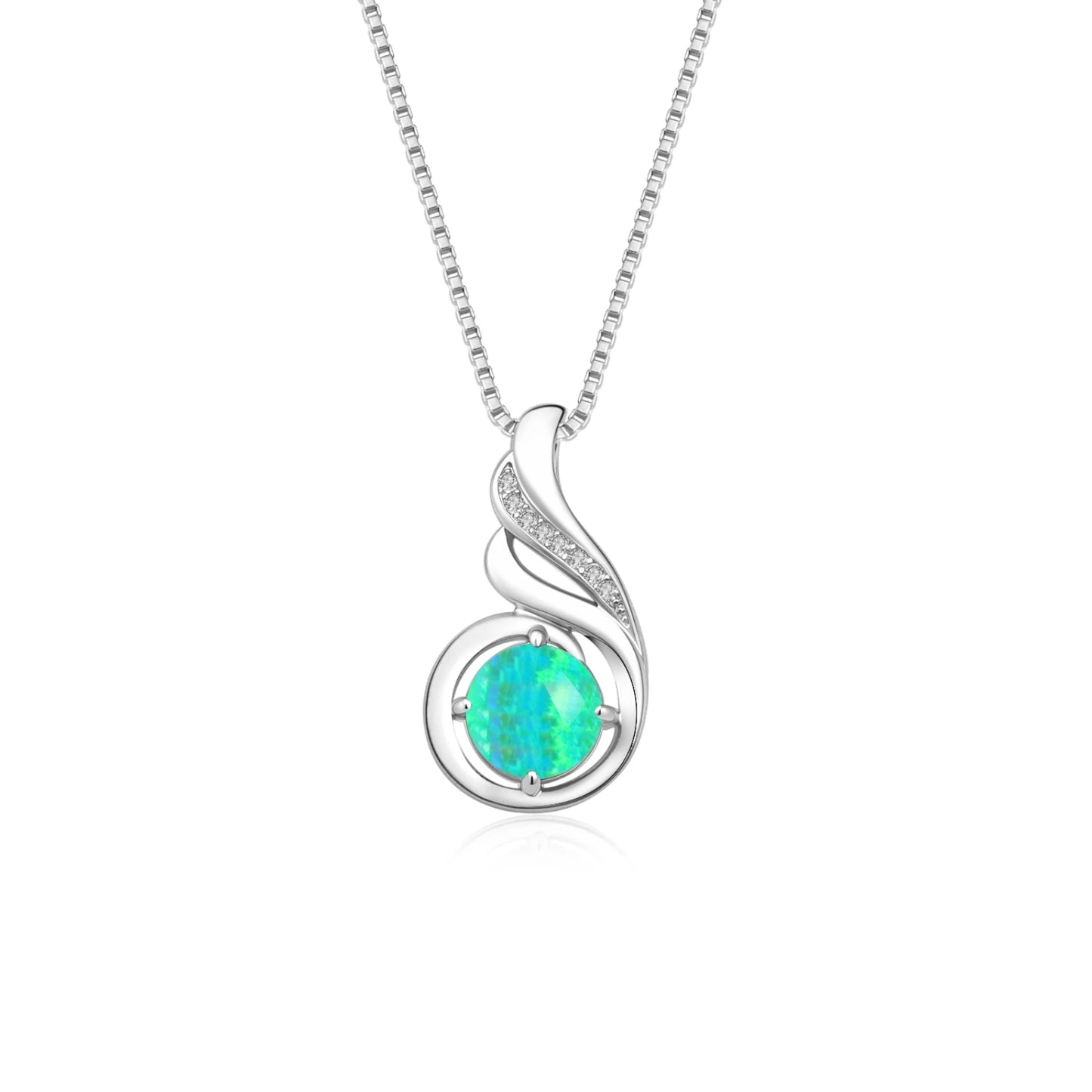 TikTok Must-Have Copper Silver Plated Blue Opal Pendant | Minimalist Starfish Link Chain Women's Necklace Gift Occasions