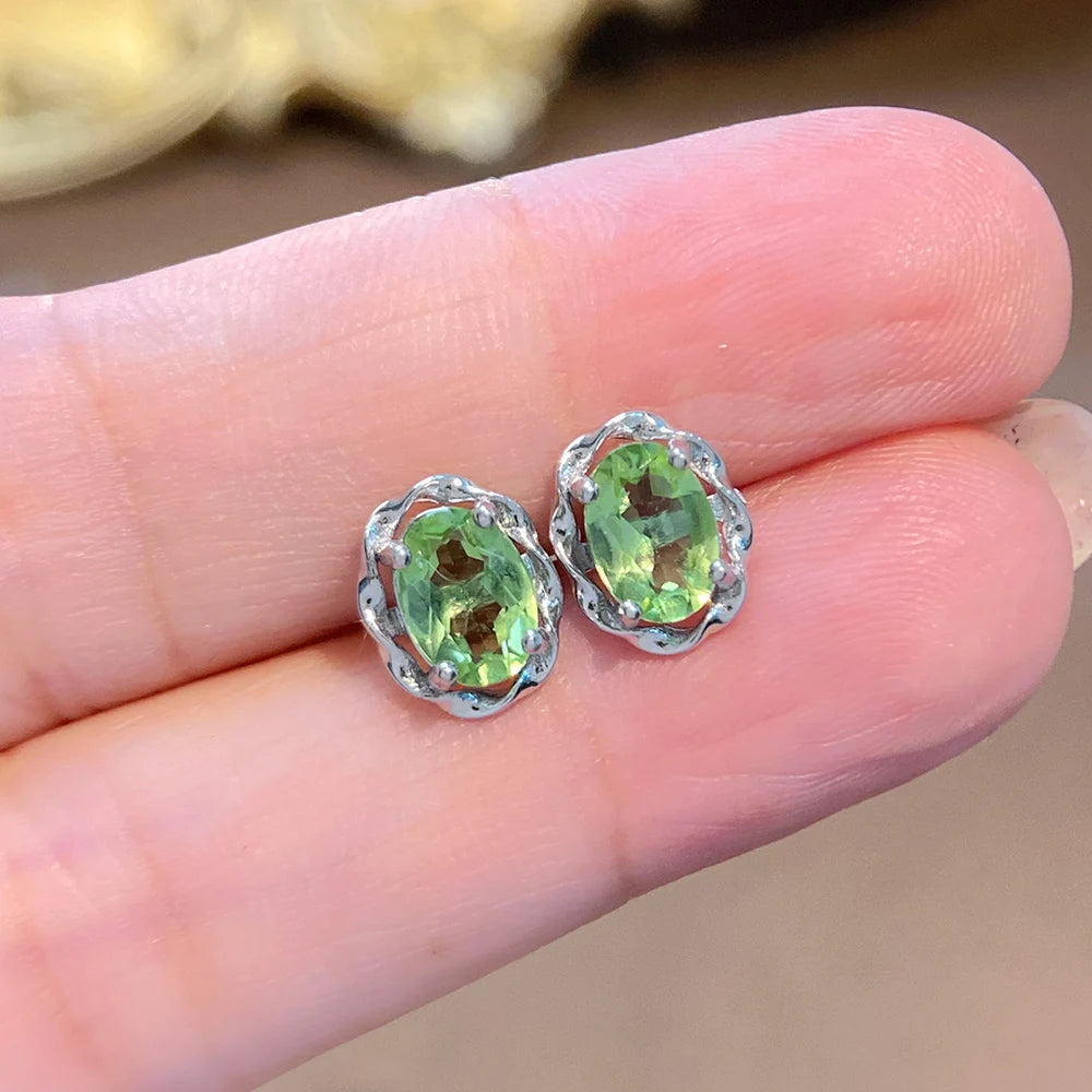 Gioiellieri Genuine Natural Garnet Amethyst Citrine Peridot Topaz Earrings Rhodium Plated 925 Sterling Silver