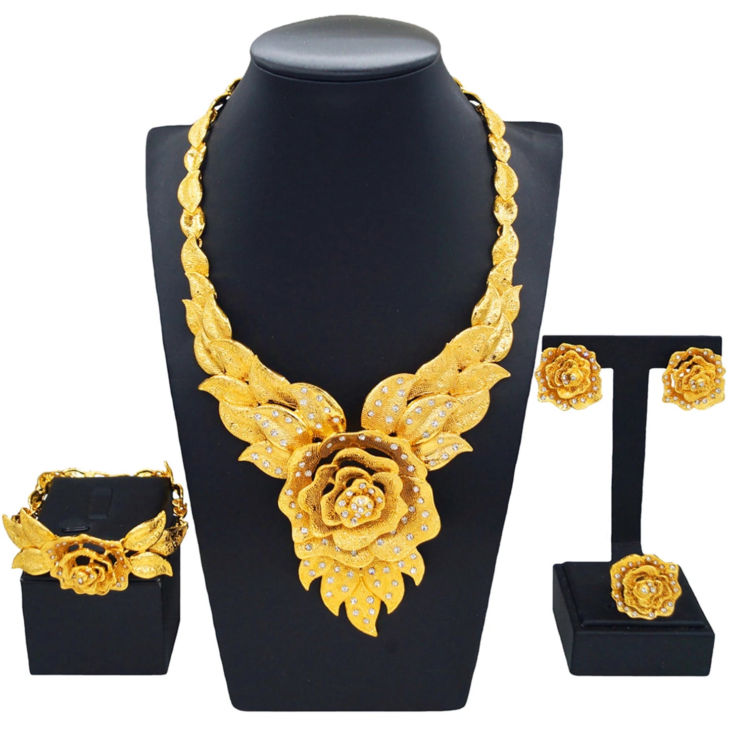 Zhuerrui High Quality Bridal Good Jewelry Set Fashion Rose Bead Necklace Jewelry Sets Simple Woman Festival Gifts DH2310025