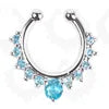 S&S Stainless Steel Crystal Septum Nose Hoop Ring | Clip-On | 5 Designs