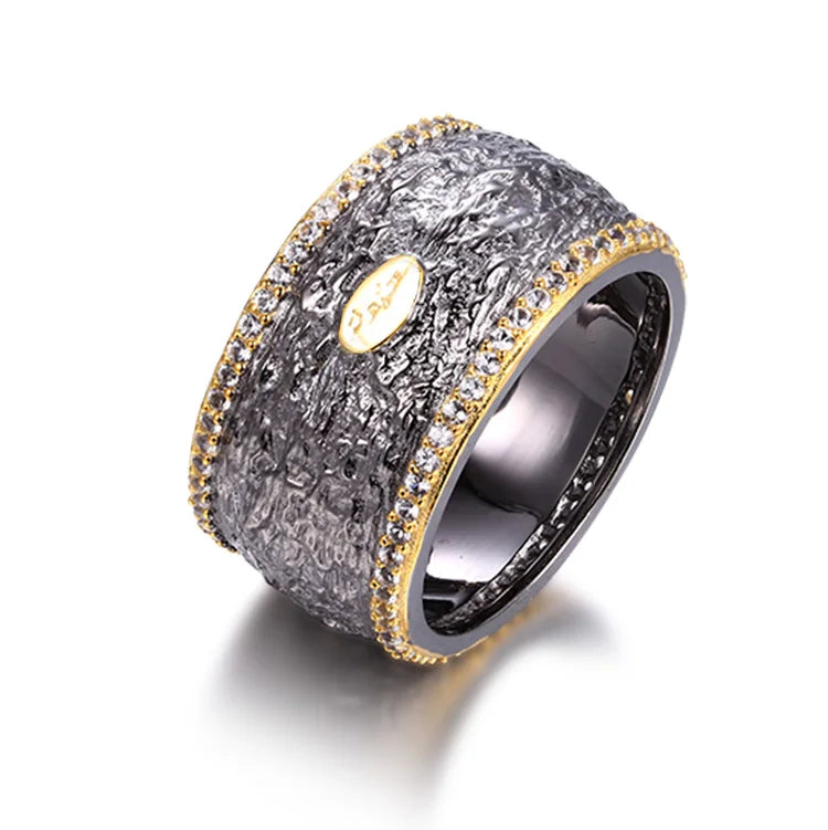 Dubai Gemstone 925 Silver Simple Gold Thumb Rings Design