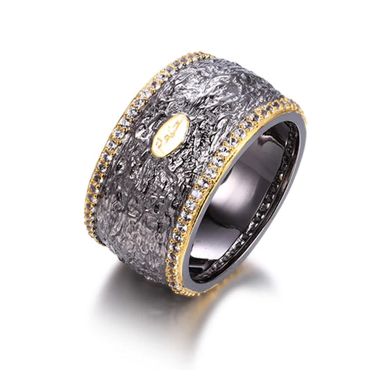 Dubai Gemstone 925 Silver Simple Gold Thumb Rings Design