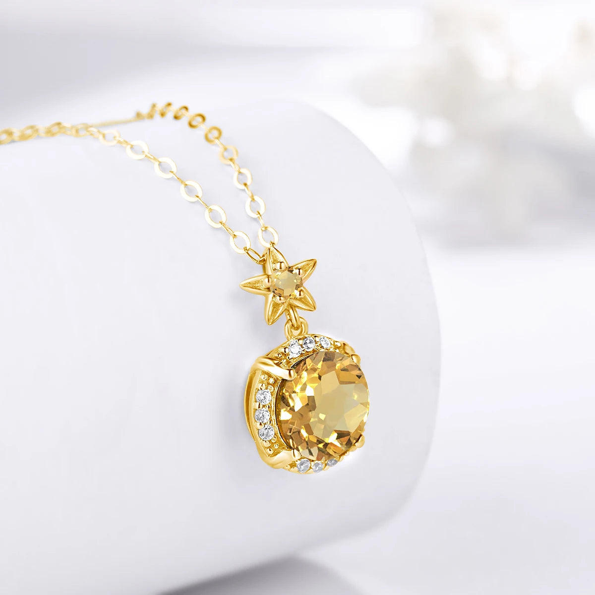 ArtistA French Noble Classic Jewelry Set Luxury Party Round Citrine 925 Ring Sterling Silver Women Jewellery Sets