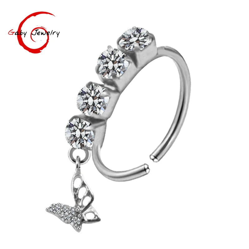 S&S Stainless Steel Dangle Hoop Nose Ring Collection | 66 Designs