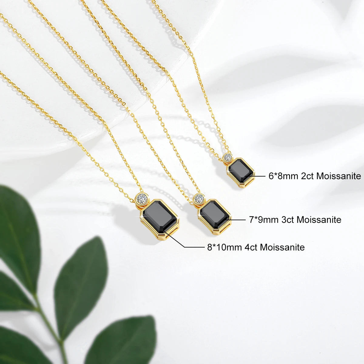 Gioiellieri Personalized Jewelry Woman Engagement Friendship Gift New Year 2 Carat 3 Carat 4 Carat Black Moissanite 14K Gold Hollow Pendant