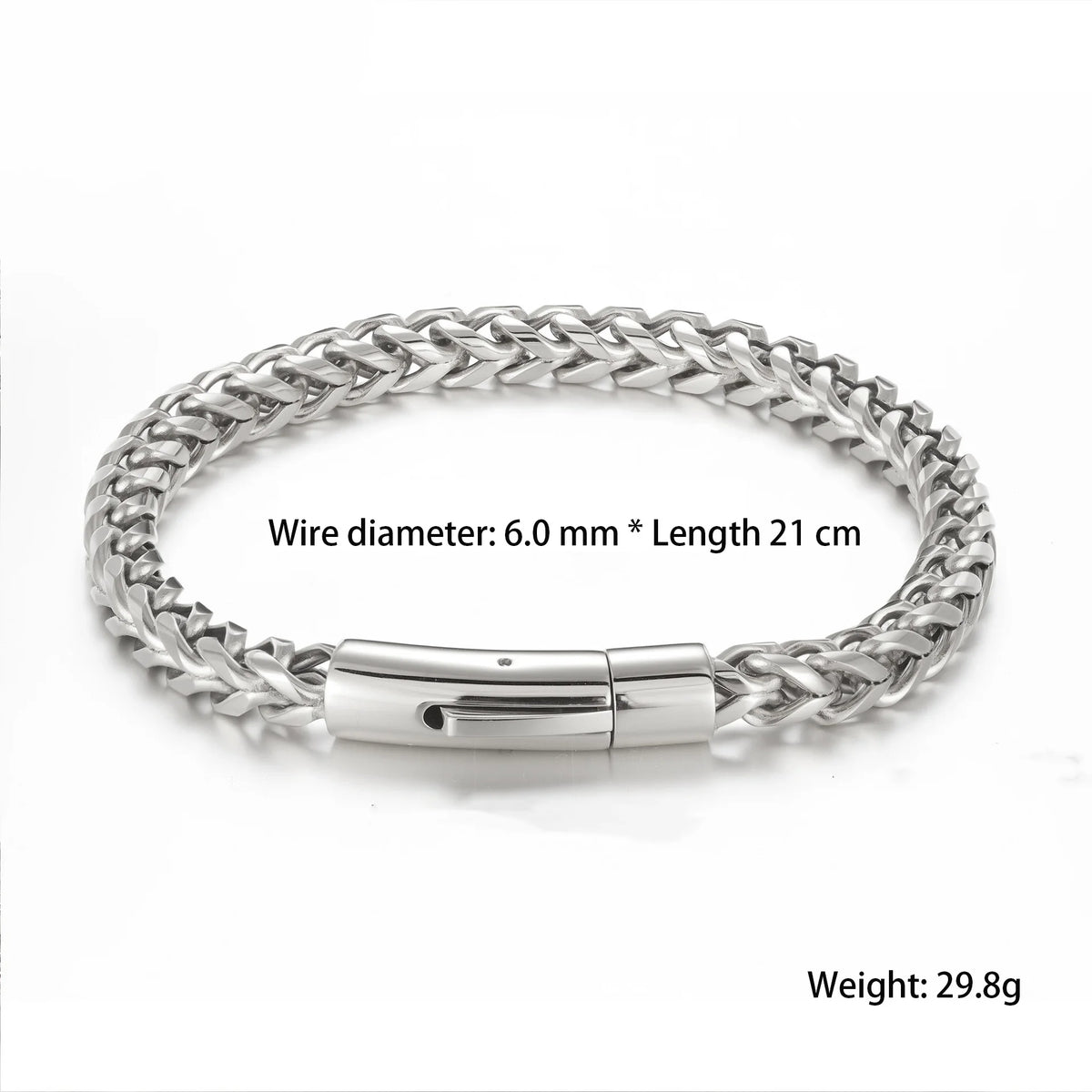 REBEL Simple Stainless Steel Bracelet for Men Personalized Retro Chain Hip-hop Punk Style Fashion Bracelet Jewelry