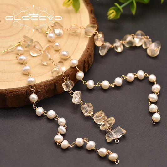 Natural Fresh Water White Pear Long Tassels Earring for Women Wedding Gift Fine Jewelry
