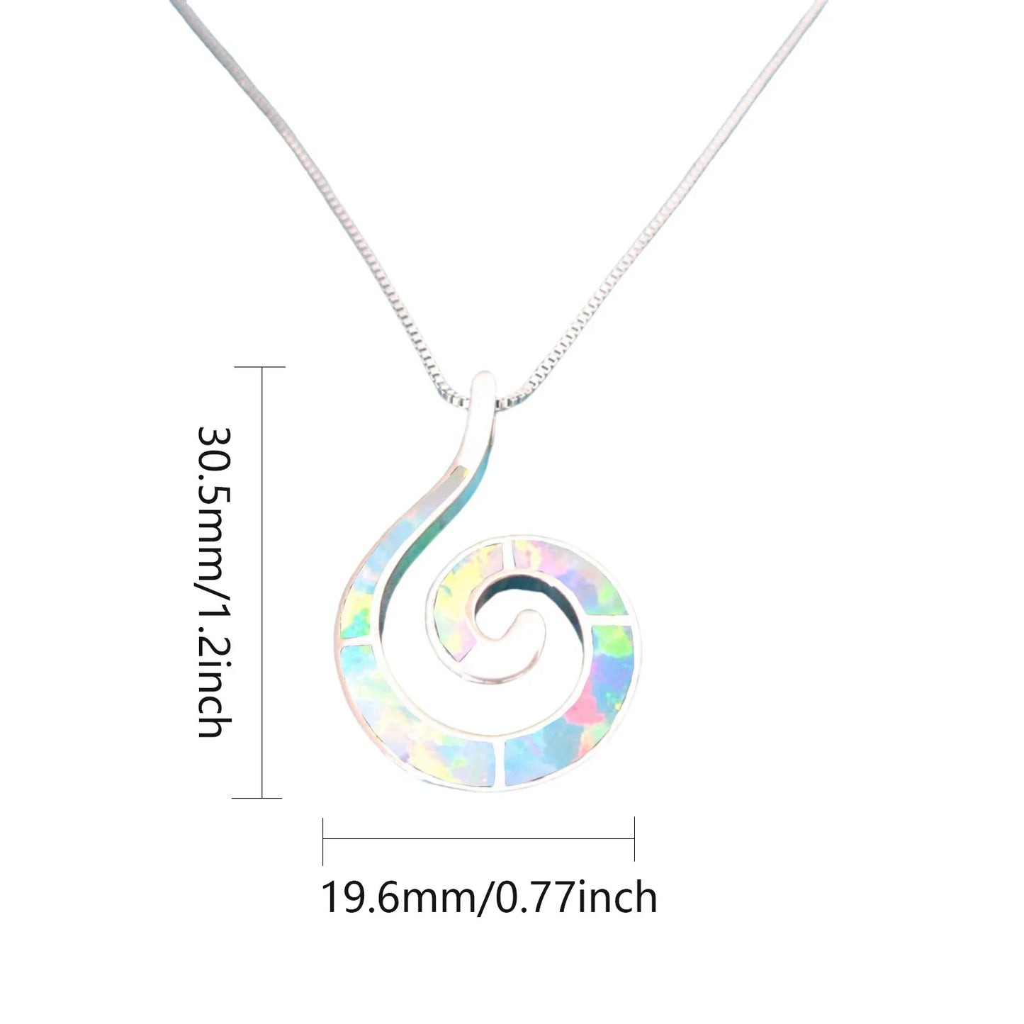 Aobao Vintage Women's Opal Gemstone Pendant Necklace Silver Plated Copper Alloy