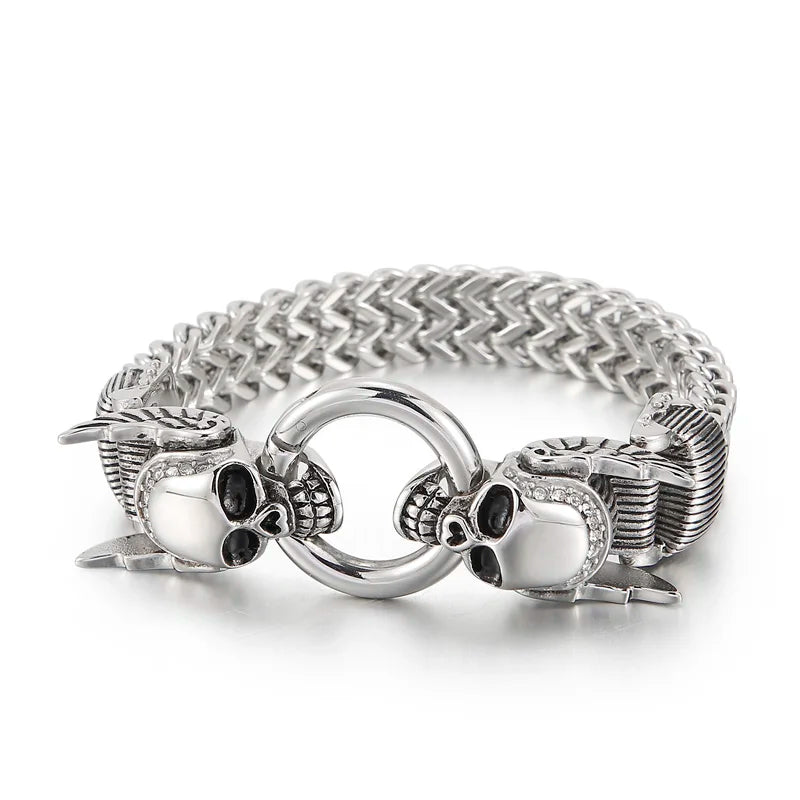 KALEN Diamond Demon Clasp Franco Chain Bangle Bracelet Stainless Steel for Men Designs
