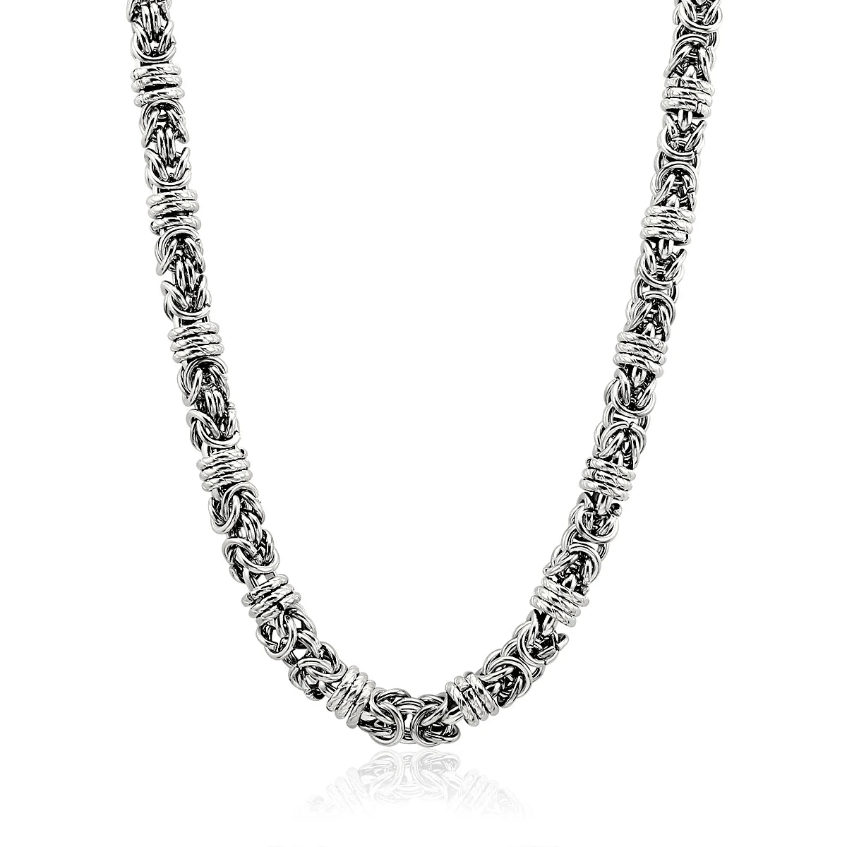 Fashion Jewelry Men's Stainless Steel Chain Necklace Bracelet Jewelry Set Bead Twisted Chain Jewelry Set