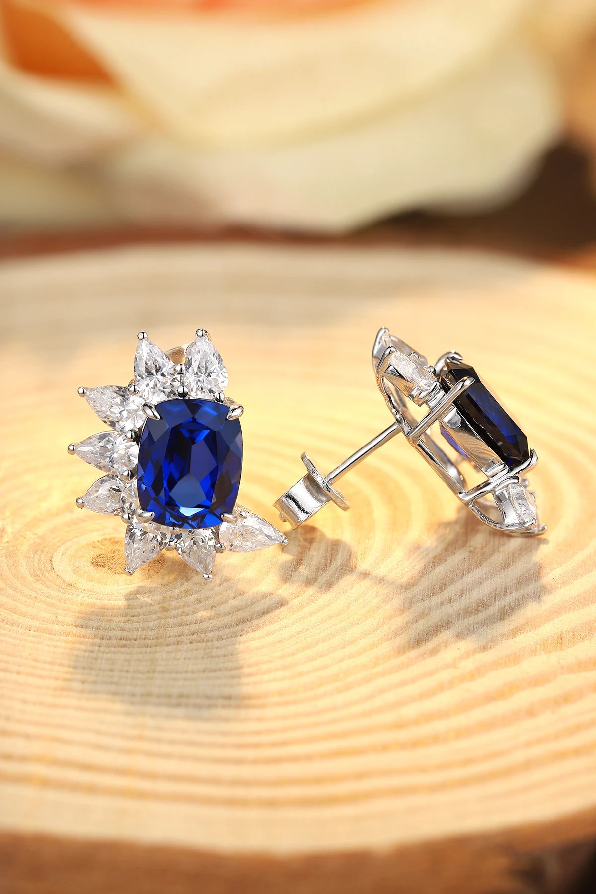 Gemfiori Factory Direct Sale 925 Sterling Silver High Quality Sapphire Gemstone Ring