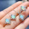 ArtistA Natural Opal Jewelry Set 925 Silver Rhodium Plated Luxury Gift Anniversary Fine Jewelry with Custom Logo