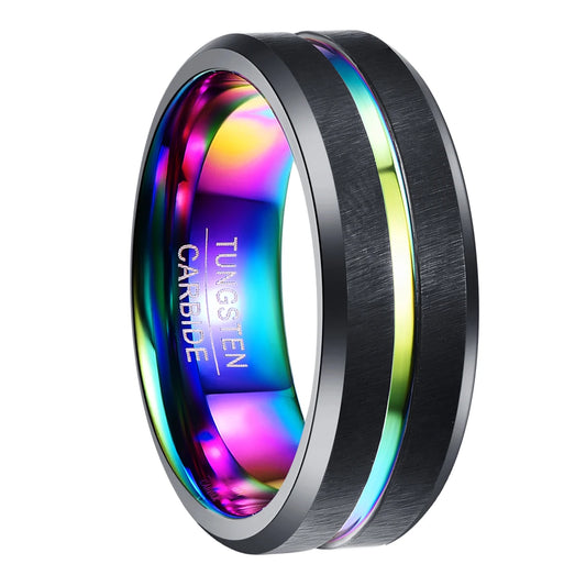 NEWLiFE REBEL Gesture Peak 8mm Ring in Tungsten