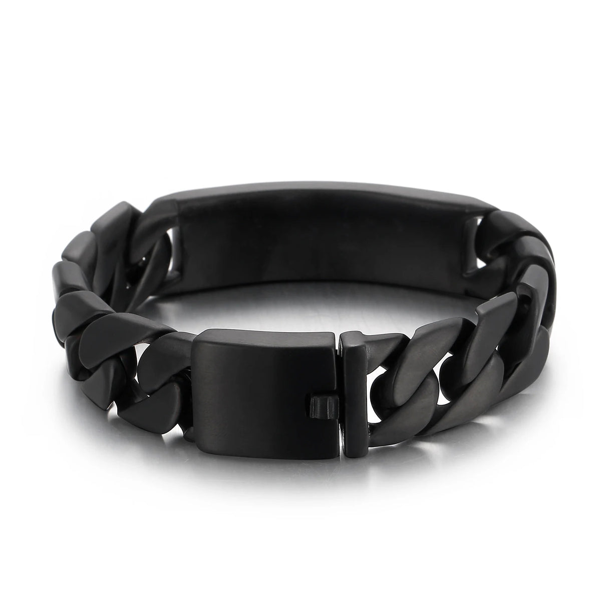 VIKING Wide Link Chain Bracelet – 316L Stainless Steel Men's Silver Bangle