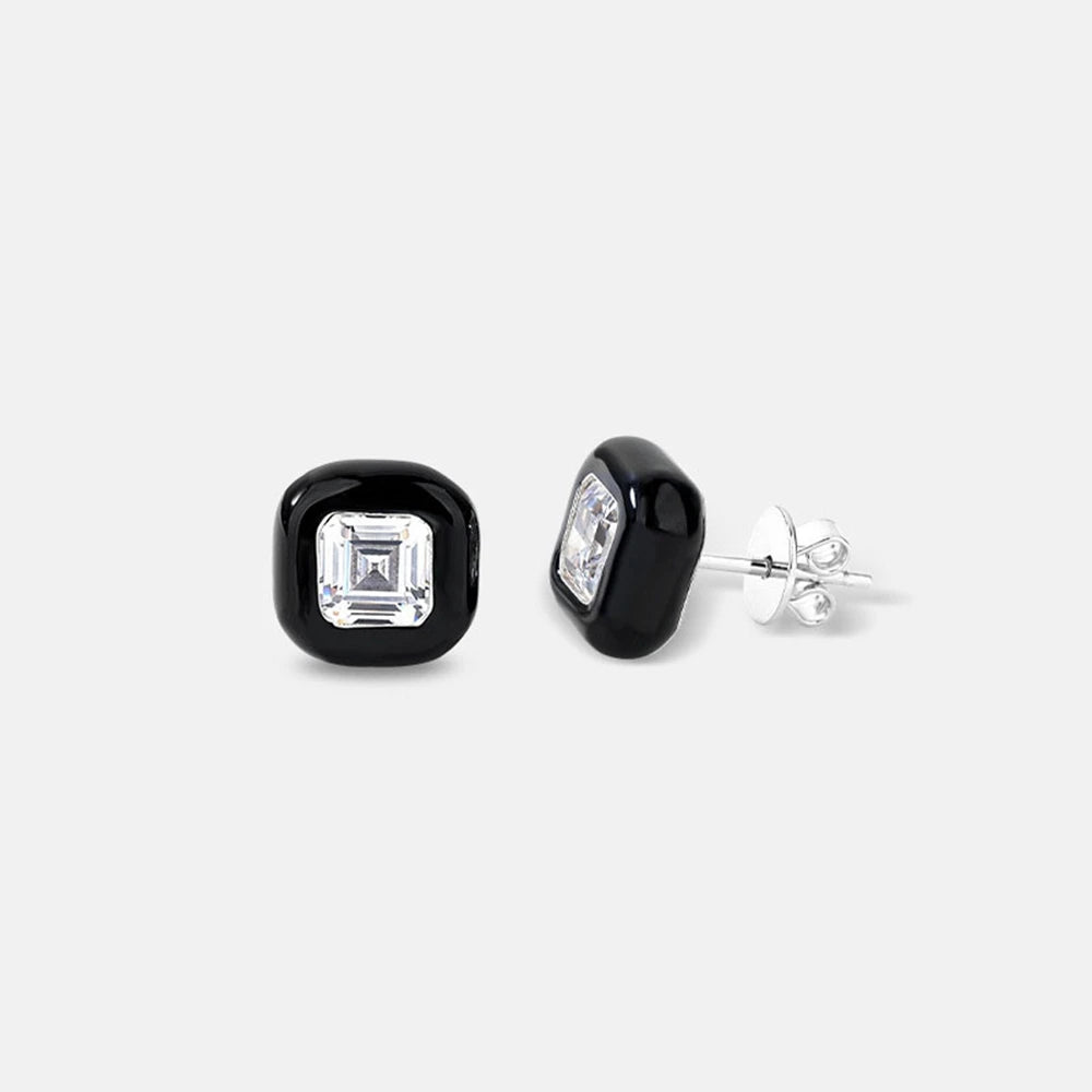 MUSHAN Jewelry Factory 925 Silver Stud Earrings With Light Luxury and High End Feel Niche High Carbon Diamond Jewelry for Women