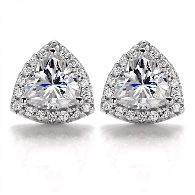 ArtistA HL05T Abiding Fine Jewelry 925 Silver Gra Certified Trillion Cut VVS DEF Color Moissanite Bridal 3 Pieces Jewelry Sets
