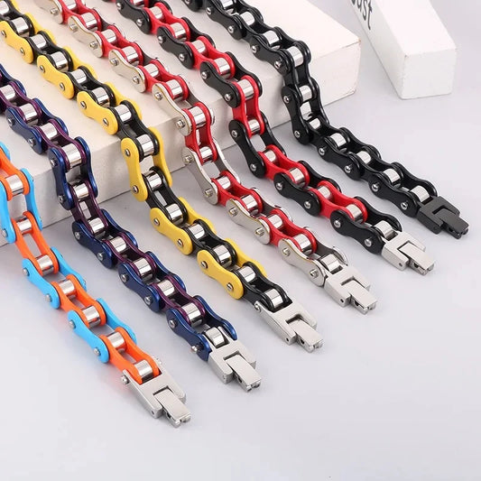 GOLDIX Men's Stainless Steel Biker Chain Bracelet Hip Hop Bicycle Bracelet Punk Rock Style Butterfly Shape Fashion Buddhism