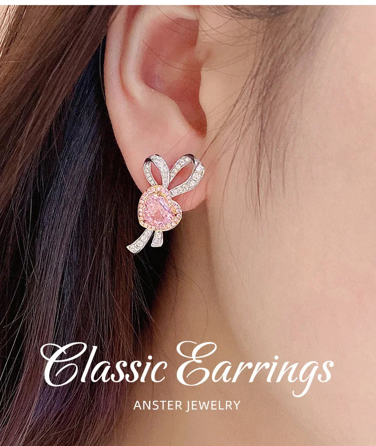 Gemfiori Custom Women's pink Morganite Earrings 925 Sterling Silver Jewelry Complementary Morganite Stud Earrings