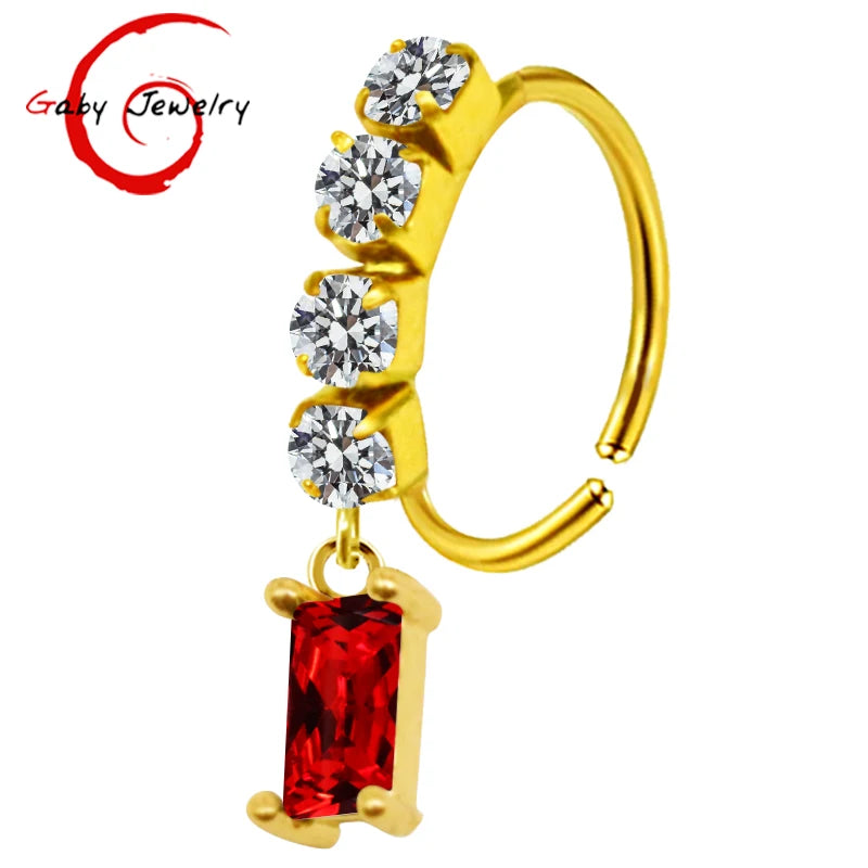 S&S Stainless Steel Dangle Hoop Nose Ring Collection | 66 Designs