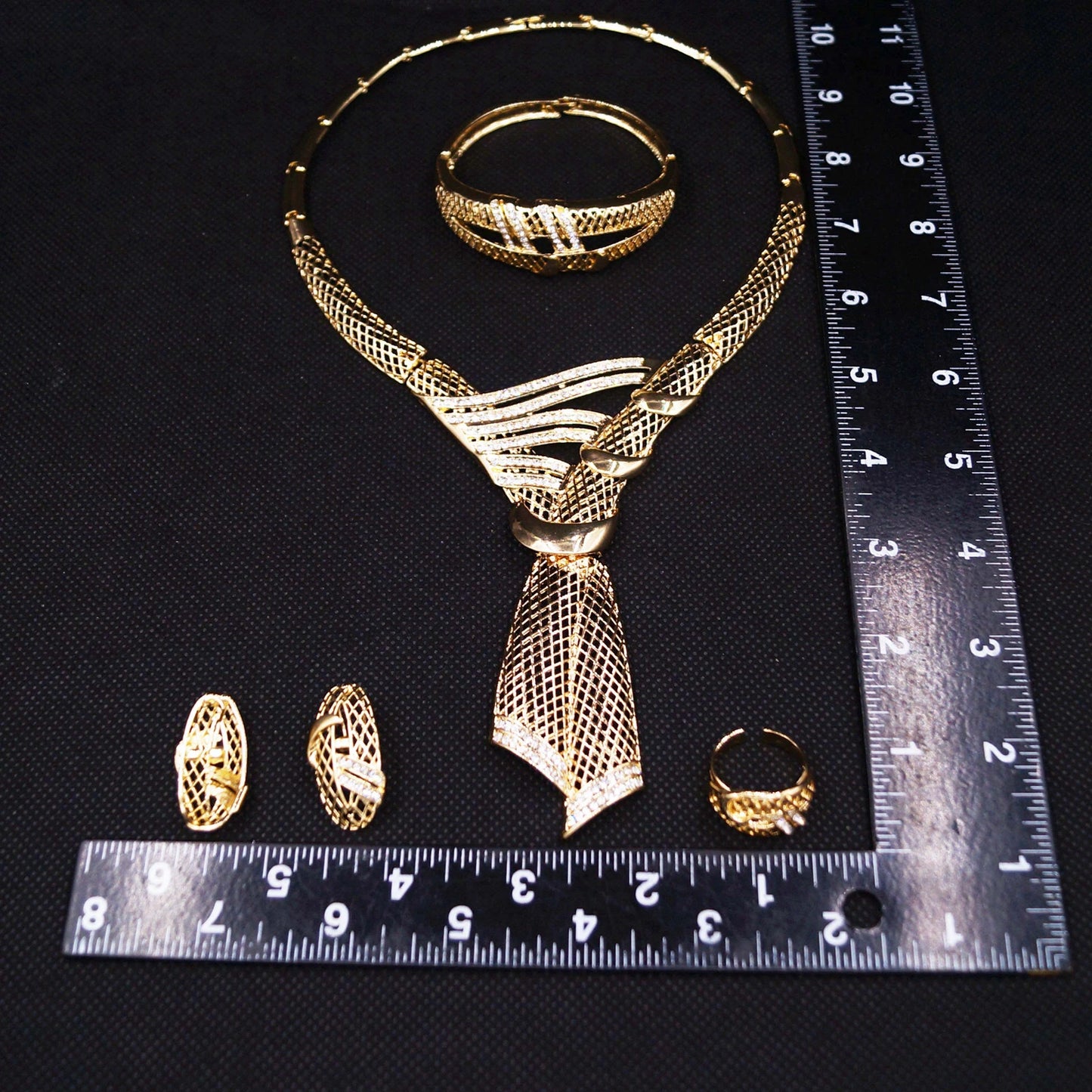 Zhuerrui Personality Unique Jewelry Four Sets of 24K Gold Plated Diamond Gorgeous Fashion Elegant Factory Direct SalesHY14041511