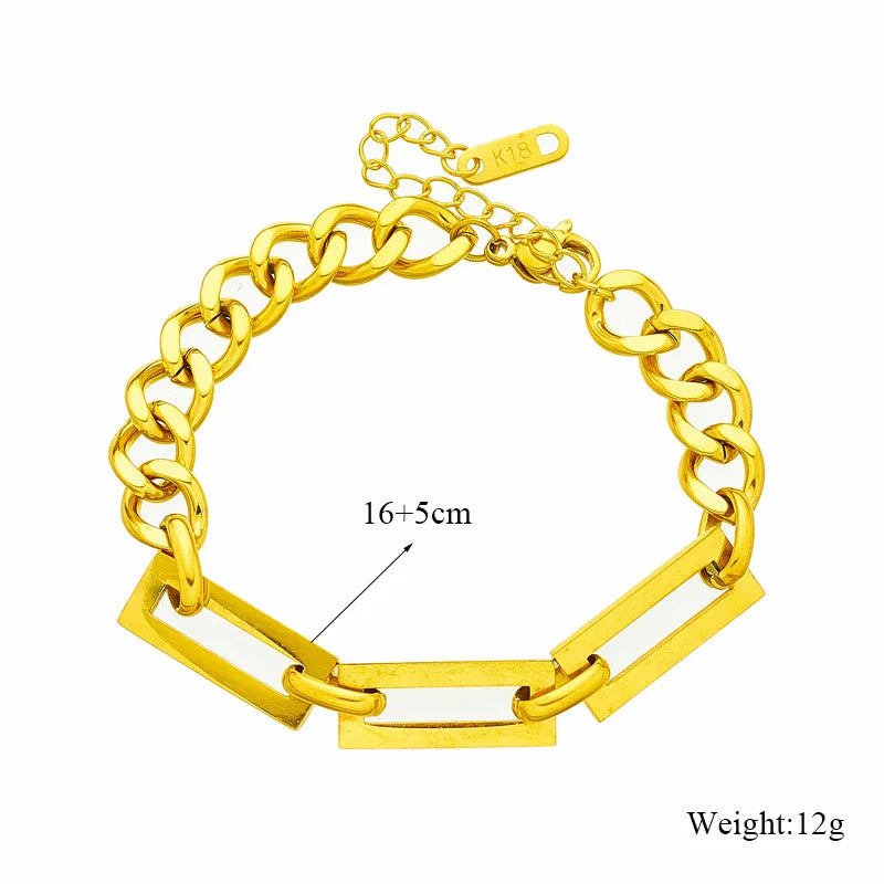 Gold Chain Necklace & Bracelet Jewellery Set | Waterproof Everyday Luxury Fashion Set