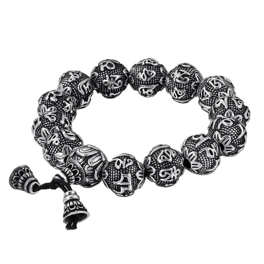 KALEN Wholesale Vintage Luxury Elastic Metal Chakra Beads Male Viking Bracelet