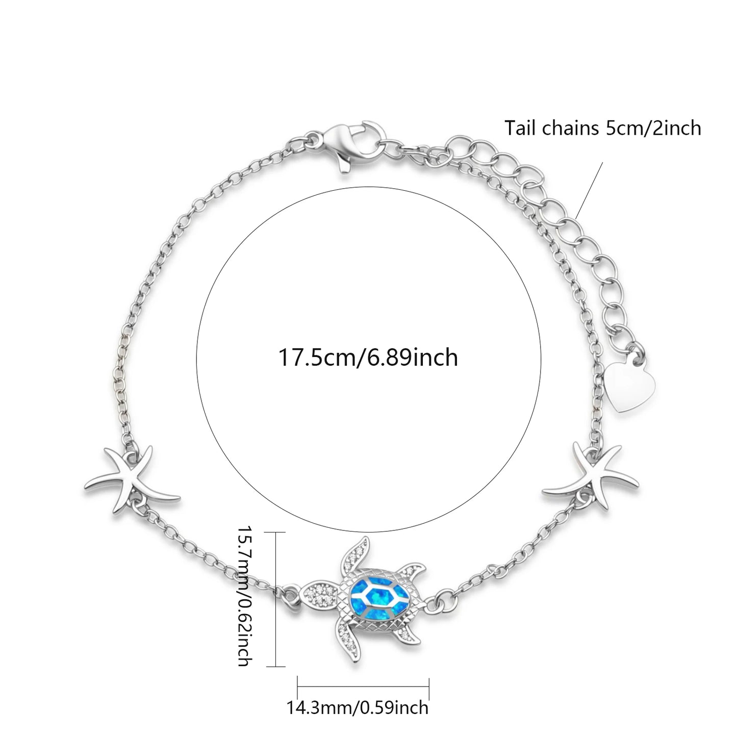 Hawaiian Beach Turtle Flower Christian Opal Beaded Trendy Silver Plated Brass Fashion Jewelry for Women's Anniversary Bulk