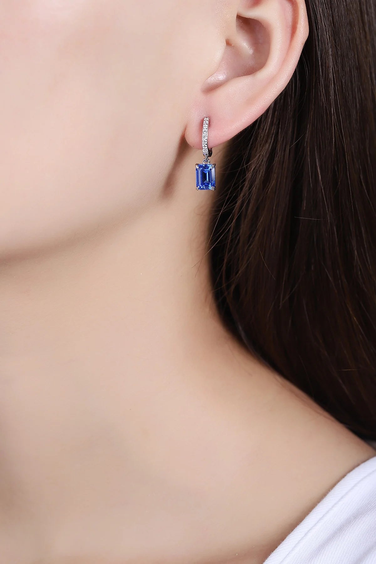 Gemfiori Anster High Quality S925 Lab Grown Cobalt Spinel Earring Stud Dainty Gemstone Stud Earrings for Women Daily Wear Gift