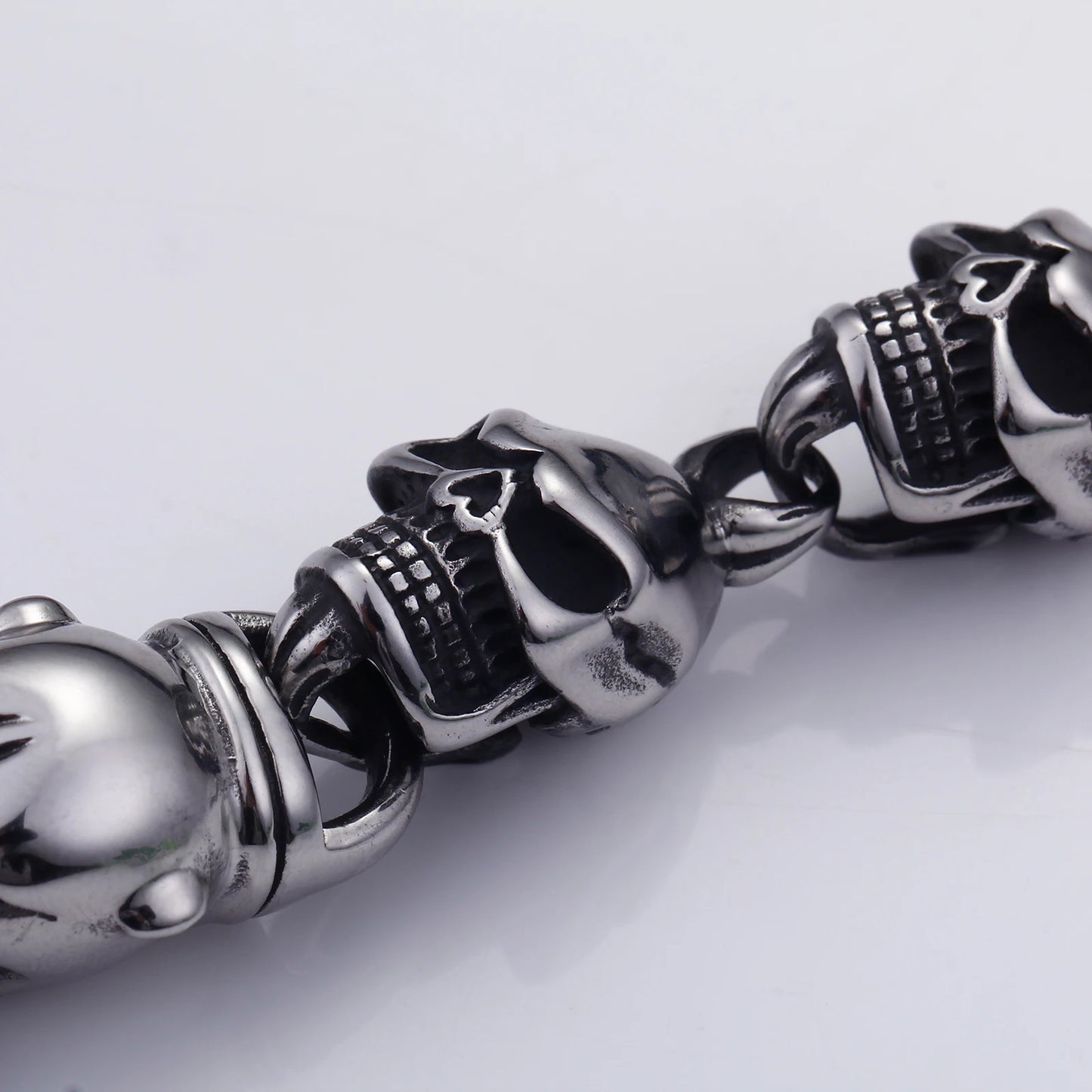 KALEN Personality Punk Skeleton and Dog Head Stainless Men's Bracelet
