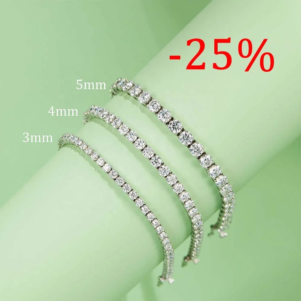 Gemfiori U02 Abiding Factory Price CZ Hip Hop Chain Cubic Zirconia Diamond 925 Sterling Silver Tennis Bracelet for Women and Men