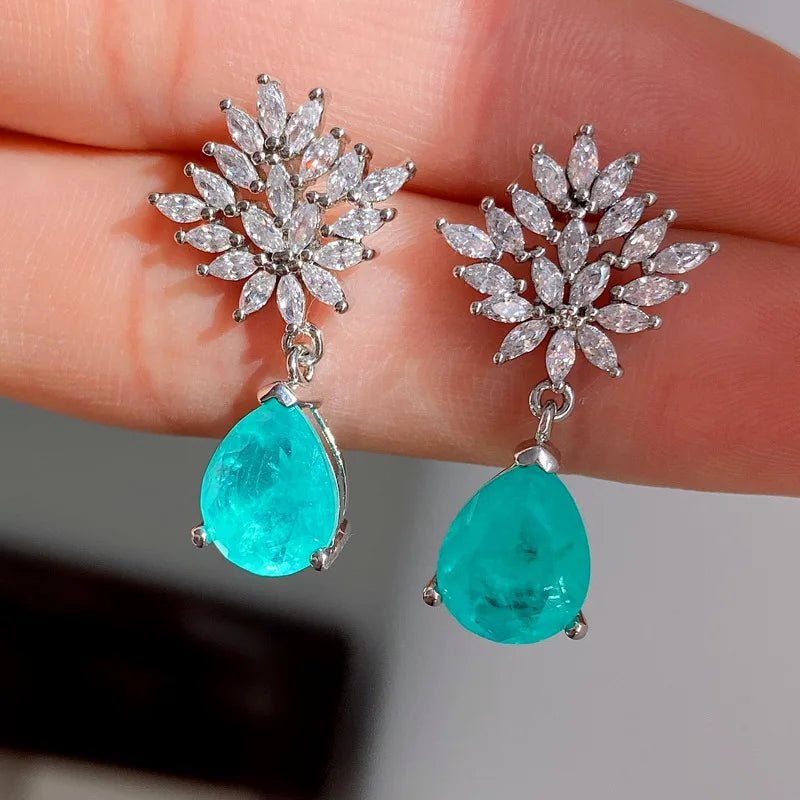 Factory Wholesale Fashion Jewelry Eco-friendly Copper 14-12MM Gold Pearl Red Zircon Pendant Earrings Jewelry Set for Women