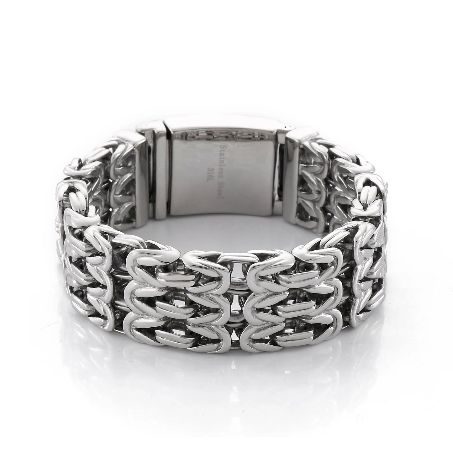 KALEN Punk Hiphop Different Width Bracelets Bangles Men Stainless Steel Jewelry Bracelet
