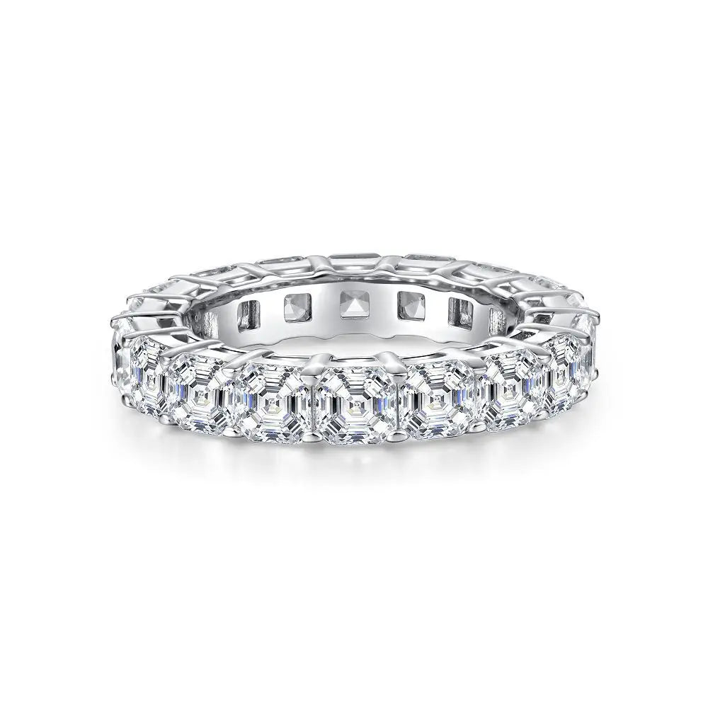 Anti-tarnish Women 925 Sterling Silver 5A 8A Zirconia Wedding Band Engagement Wedding Rings Fine Jewelry Customized Wholesale