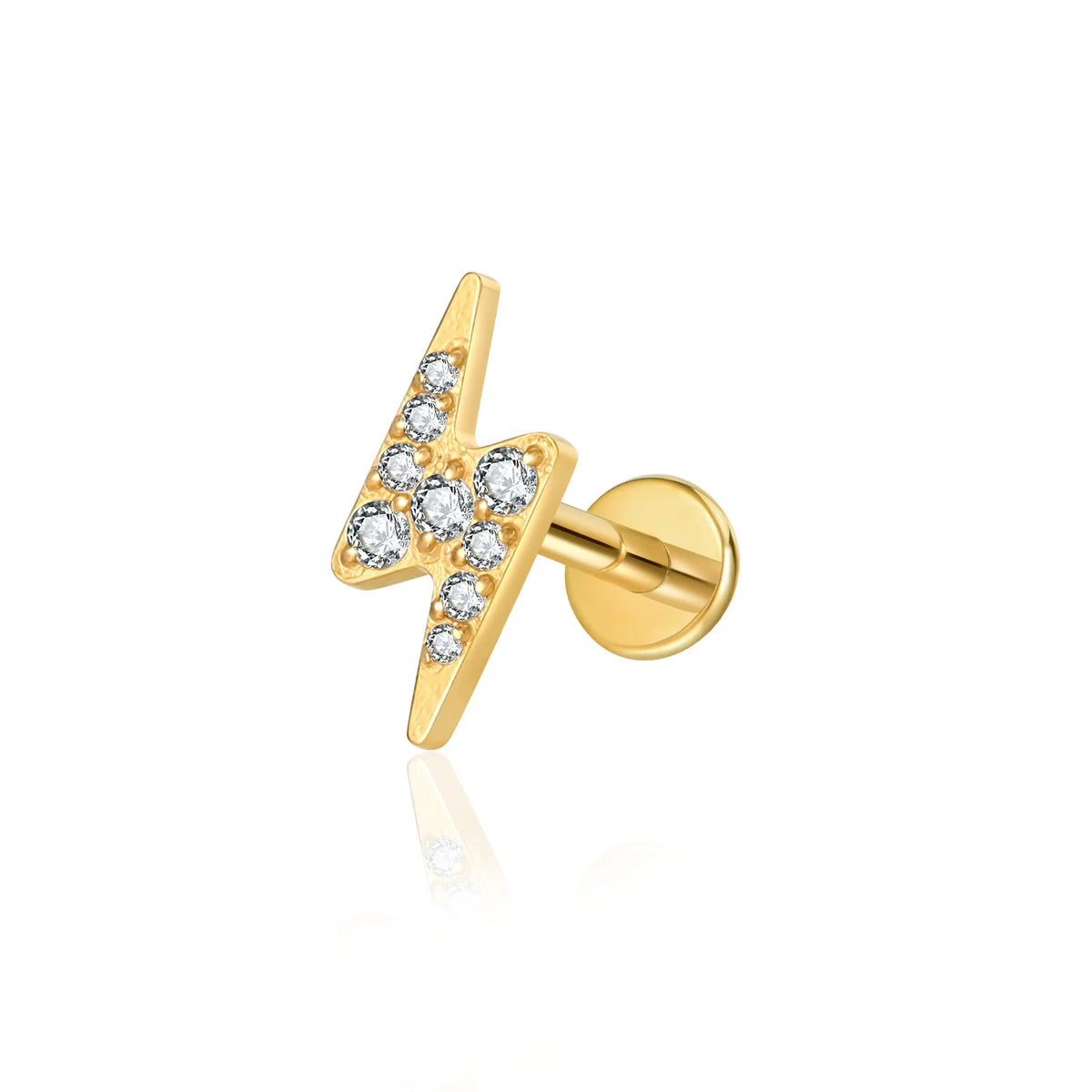 S&S ASTM F136 Titanium 18K Gold Labret Stud | Zircon | 5 Designs