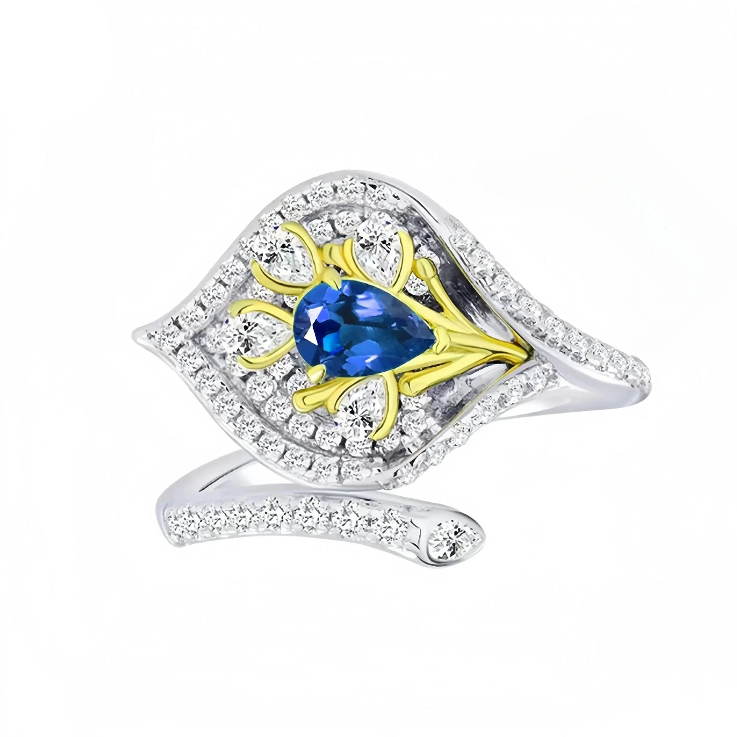 MUSHAN Open Adjustable 925 Sterling Silver Rhodium Plated Engagement Bands with MGI Lab Grown Emerald Gemstone Ring