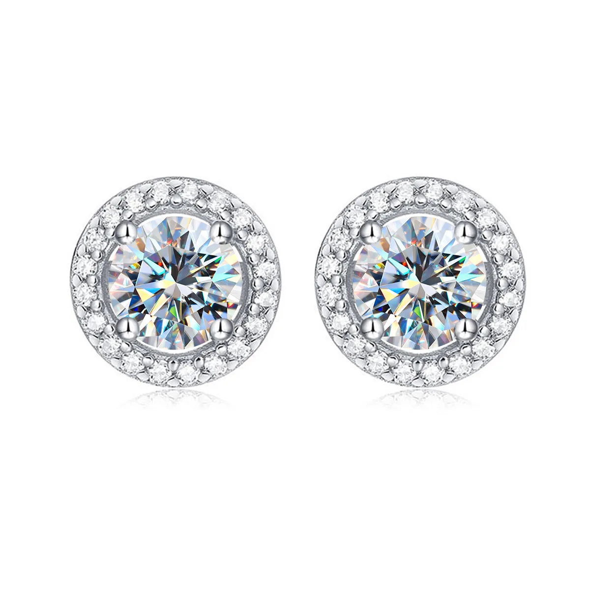 ArtistA Moissanite Jewelry Stud Earrings Classic Heart Vvs2 Moissanite GRA Certificate 925 Earrings Silver Jewelry for Women
