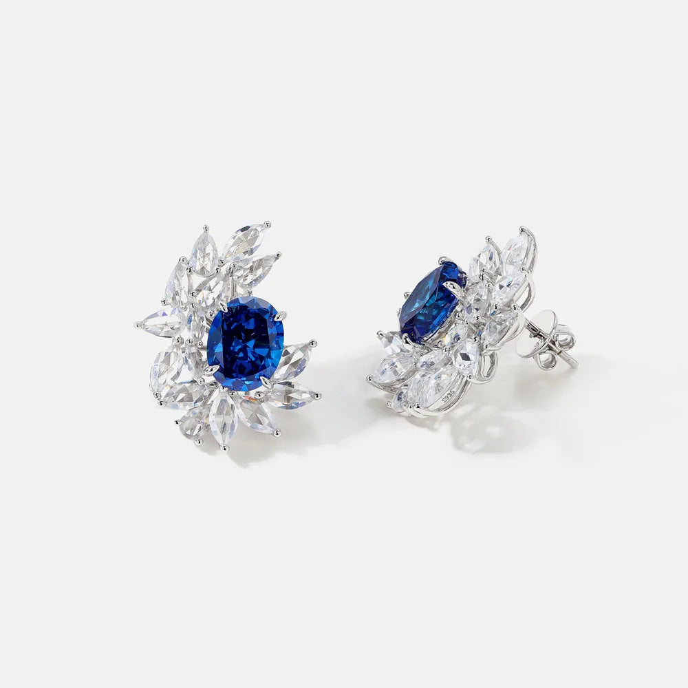 MUSHAN Jewelry Factory Pure Silver Stud Earrings With High-End Feel Electroplated Gold High Carbon Diamond Earrings