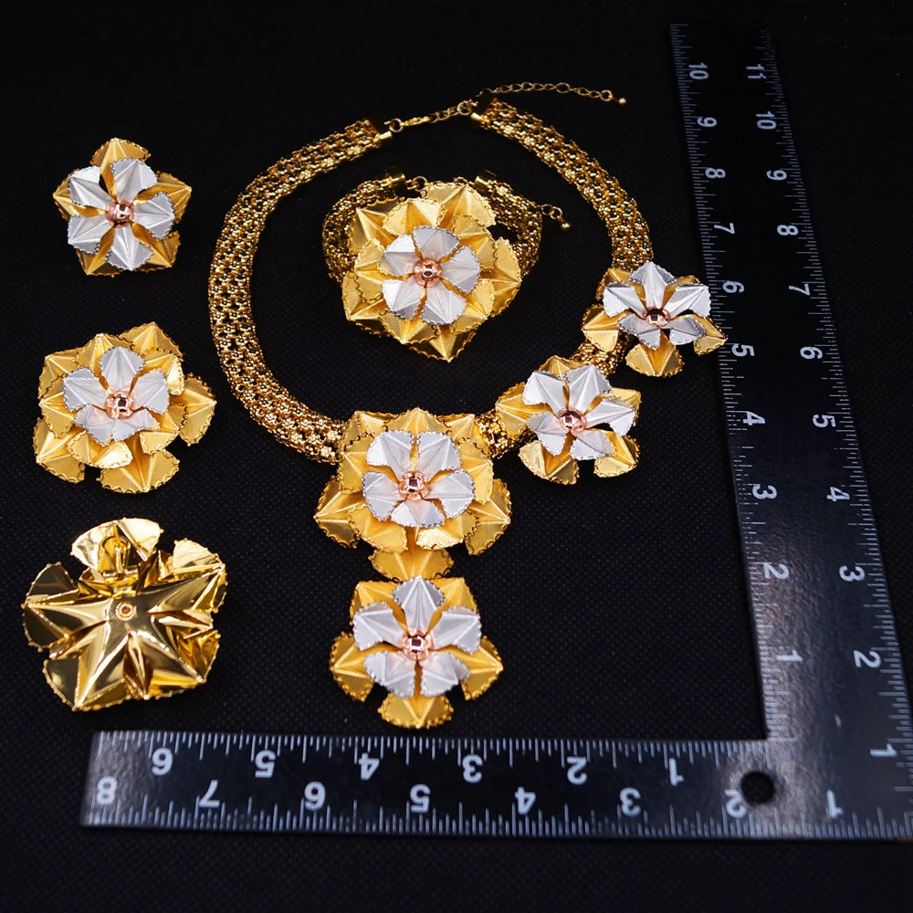 Zhuerrui High Quality Brazilian Gold Jewelry Set Necklace Bracelet Chain Jewelry Set Italian Gold Plated Jewelry Sets HS2500225