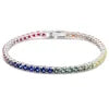 Gemfiori Fashion Items Round Shape Mian Stone 12ct S925 Jewelry Sapphire Green Tennis Bracelet for Women Shape Customized